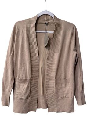 NWT a.Jesdani women’s Medium long sleeve soft tan cardigan